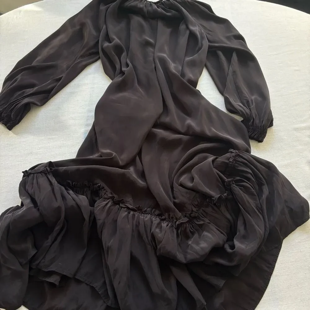 Zimmermann Black Silk Blend Long Maxi Dress S Elegant Evening - Picture 6 of 11